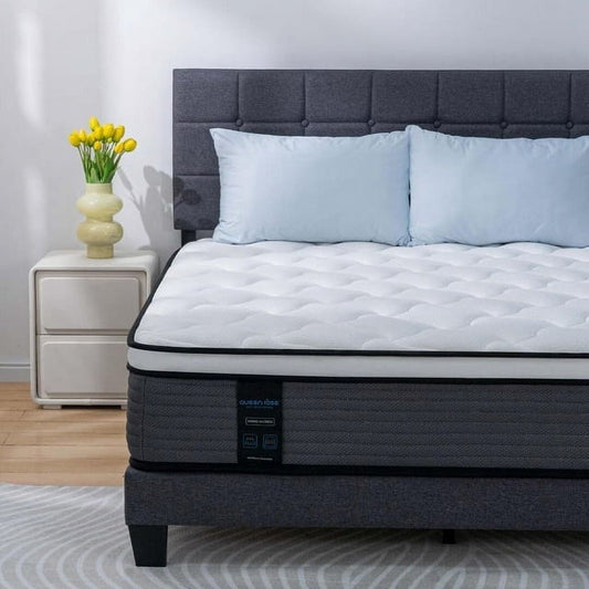 10'' Full Size Mattress, QUEEN ROSE Hybrid Firm Mattress in a Box with Gel Memory Foam, Individually Wrapped Pocket Coils Innerspring, Pressure-Relieving and Supportive, Mattress Full