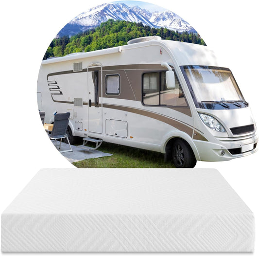 10 RV Mattress Short King Size for RVs, Campers & Trailers, 75*72*10, Memory Foam Mattress in a Box