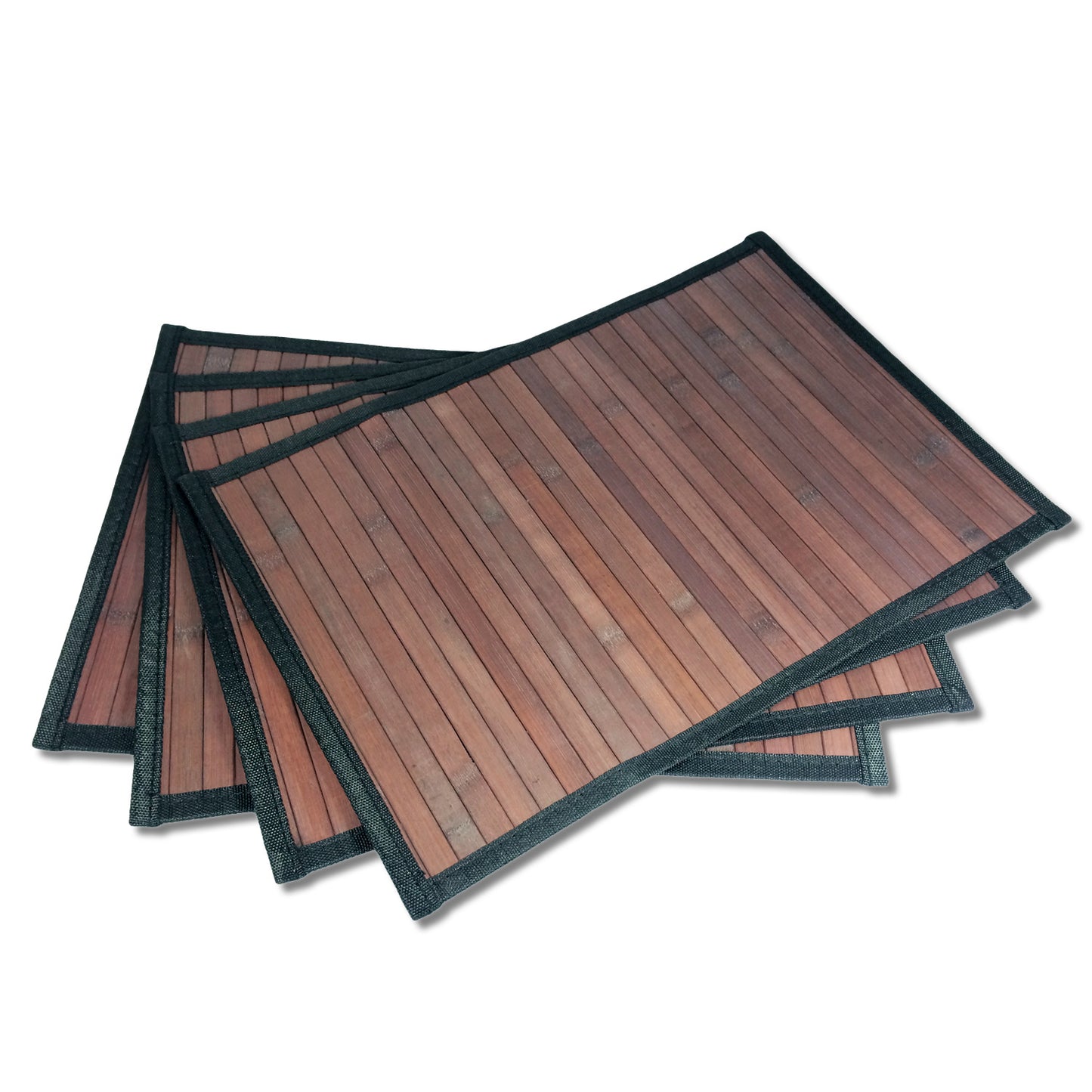 Bamboo Placemat - Dark Brown - Black Border, 4pc Set by Sustainable Simplicity