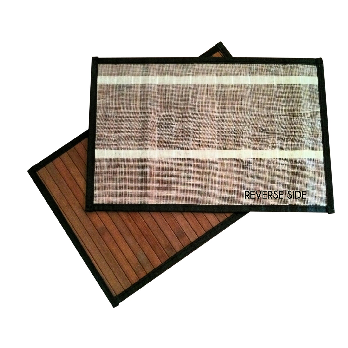 Bamboo Placemat - Dark Brown - Black Border, 4pc Set by Sustainable Simplicity