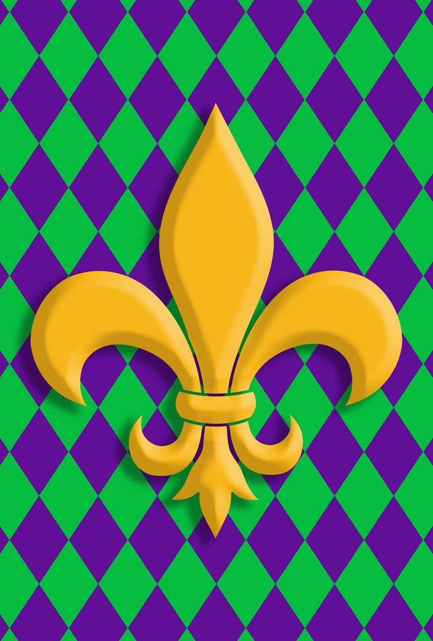 Harlequin Fleur De-Lis - Standard Flag by Toland