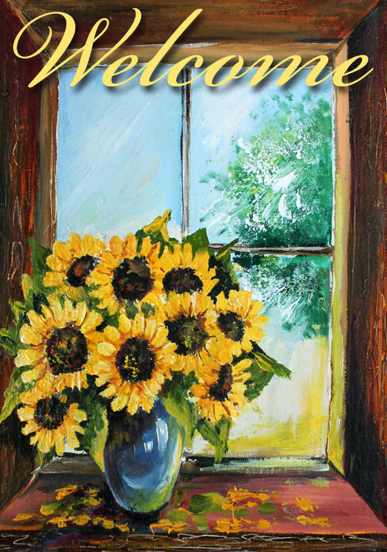 Sunflowers View - Standard Flag by Serious