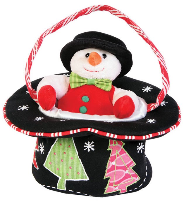Top Hat Bag with Mr. Snowman - 6" Tote By Douglas Cuddle Toys