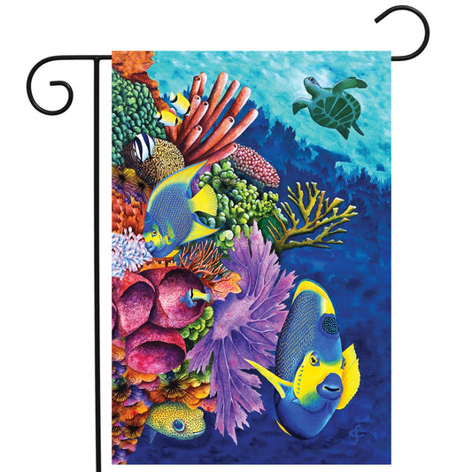 Angelfish and Coral Friends - Garden Flag by Toland